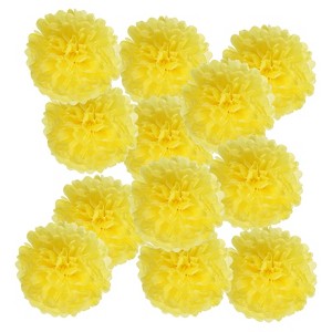Unique Bargains Birthday Bachelorette Wedding Party Paper Pom Poms Flower Ball Kit 12 Pcs - 1 of 4