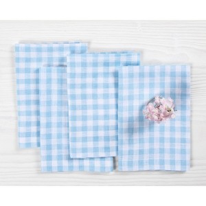 Solino Home Linen Gingham Dinner Napkins - 1 of 4