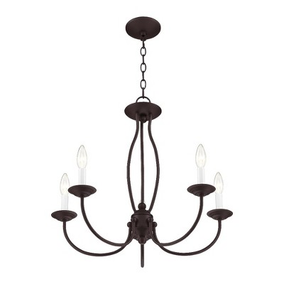 Elegant Bronze Traditional 5-Light Candelabra Chandelier