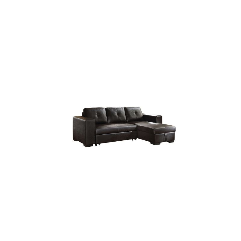Lloyd Sectional Sofa Black Faux Leather - Acme Furniture, 4 of 9