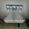 Siljoy 10-Lights Modern Rectangular Crystal Ceiling Lighting Fixture Pendant Chandelier LED Light - 2 of 4
