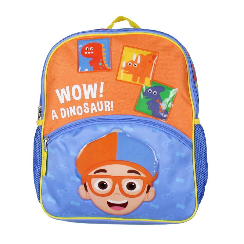 Blippi Wow! A Dinosaur 14" Kids School Backpack Bag w/ Raised Character Designs Multicoloured, 1 of 5