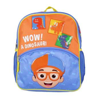 Blippi Wow! A Dinosaur 14" Kids School Backpack Bag w/ Raised Character Designs Multicoloured