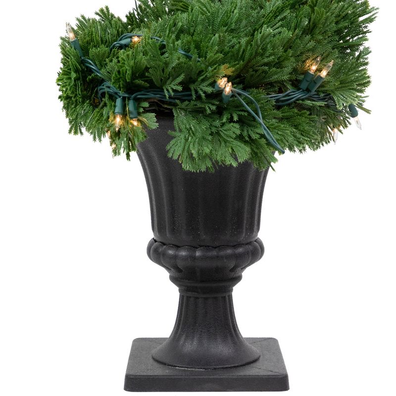 Northlight Real Touch™ Artificial Pre-Lit Cedar Spiral Topiary Tree, Clear Lights - 4.5", 4 of 8