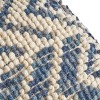Christopher Knight Home Freesia Boho Wool and Cotton Large Ottoman Pouf White/Blue: Chevron Pattern, Spot Clean, No Assembly Required - 4 of 4