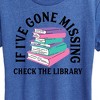 Women's - Instant Message - If I Go Missing Check The Library Short Sleeve Graphic T-Shirt - 2 of 4