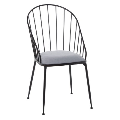 Fabric and Metal Dining Chair Black - Olivia & May