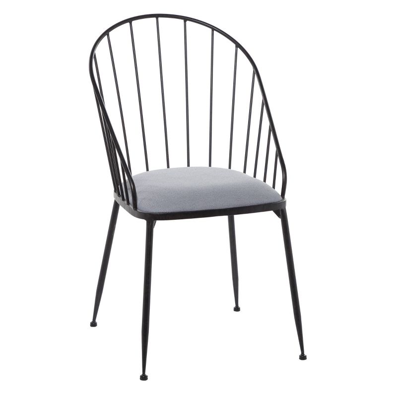 Fabric and Metal Dining Chair Black - Olivia &#38; May, 1 of 8