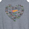 Women's - Hot Wheels - Valentine's Hot Wheels Heart Graphic Racerback Tank - 2 of 4
