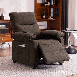Chenille Fabric Recliner Chair for Elderly,Seniors-Manual Push Back Recliner,8-Point Massage Recliner Chair for Living Room Bedroom-Coolbibila - 1 of 4