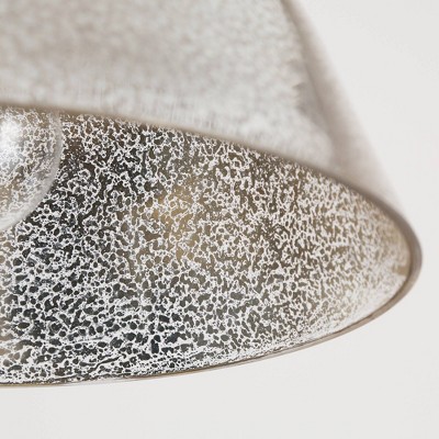 Swarajism Polished Brass and Mottled Glass Pendant Light