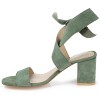 Journee Signature Womens Genuine Leather Hether Hook and Loop Block Heel Sandals - 2 of 4