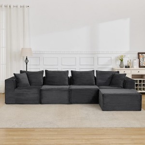 Cloud Modular Sectional Sofa,Modern Upholstered Couches, Comfort U/L Shaped Sofa,Deep Seat Corner Couch for Living Room - 1 of 4