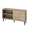 Syemin TV Stands and Consoles for 63" Entertainment Center with Storage Cabinets Mid Century Media TV Console Table, Brown, 63"*15.2"*25.6" - 2 of 4