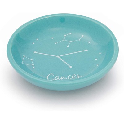 Zodaca Cancer Jewelry Tray,  Ceramic Zodiac Sign Trinket Dish (3.5 Inches)