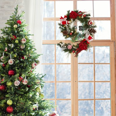 6 Ft Pre-Lit Christmas Garland with Lights for Mantle Table Setting Fireplace, Outdoor Indoor Artificial Garland for Staircase Front Door Porch Home
