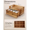 Acacia Wooden Tea Box Organizer with Drawer, Tea Chest for Tea Bags Storage, Wooden Tea Tray and Containers for Countertop Display - 2 of 4