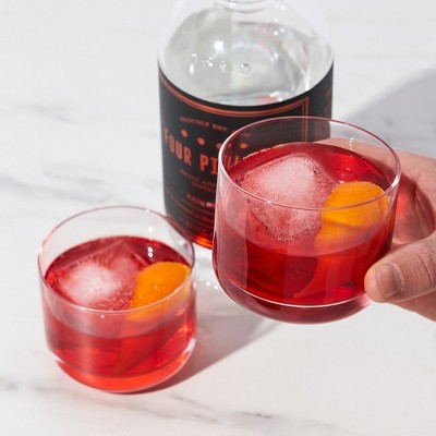 Viski 8oz Clear Lead-Free Crystal Negroni Tumblers Set
