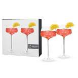 Viski Raye Angled Stemmed Amaro & Aperol Spritz Glasses Set of 2 - Premium Crystal Clear Cocktail Glasses Drink Gift Set - 16oz