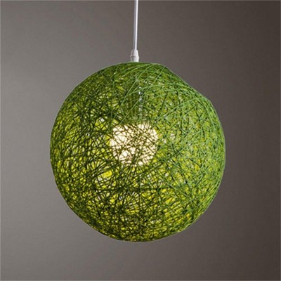 Rattan Pendant Light Shade - 15cm Woven Boho Lampshade for Ceiling, Bedroom, Kitchen, Hallway Retro Decor
