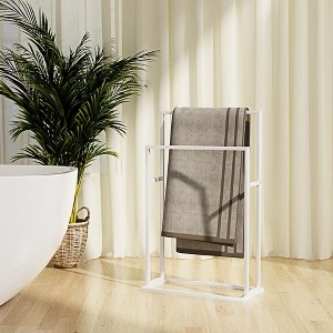 vidaXL Towel Rack White Iron Industrial Towel Rack Rectangular - 1 of 4