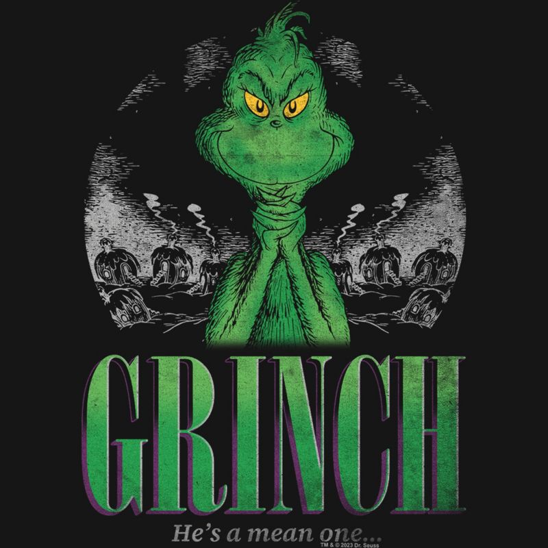 Women's Dr. Seuss Christmas The Grinch You're a Mean One Portrait T-Shirt, 2 of 4