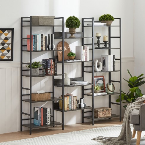 Lycvki Industrial Wooden Wide 5-shelf Bookshelves - image 1 of 4