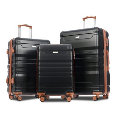 3 Pcs Luggage Set, Abs Hardshell Expanable Spinner Suitcase With Tsa ...