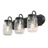 LNC Aries Traditional Mason Jar Vanity  Lights,Black with Class Jar, 2 Light/ 3 Light - 3 of 4