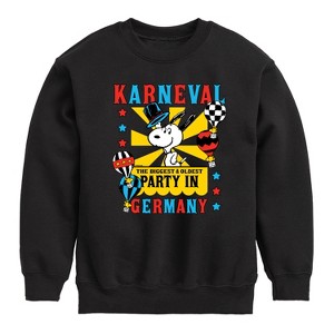 Boys' - Peanuts - Karneval Biggest Oldest Party Germany Graphic Long Sleeve Fleece Sweatshirt - 1 of 4
