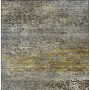 HomeRoots 9' X 12' Taupe Brown And Gold Abstract Washable Indoor Outdoor Area Rug - 1 of 4