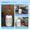 Resenkos Modern Garden Stool, Patio Stool Side Table,12.5" Steel Outdoor Side Table, Round Hollow Drum Patio End Table,White - 2 of 4