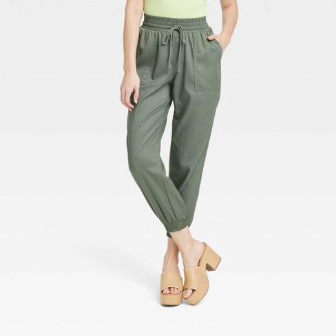 Women's High-Rise Modern Ankle Jogger Pants - A New Day™ Teal L