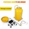 20 Gallon Waste Oil Drain Tank, Portable Air Operated Drainer, Adjustable Funnel 38"-65", 15" Funnel, 360° Wheels & Toolbox, Fluid Transfer - 4 of 4