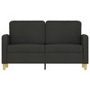 vidaXL Modern 2-Seater Sofa: Black 47.2" Fabric Couch with Thick Padding and Durable Frame for Living Room or Office Use - 3 of 4
