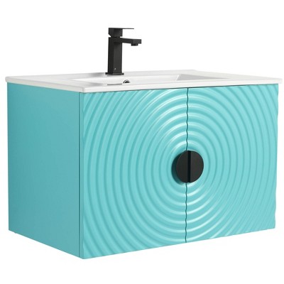 Pellabay Modern Bathroom Vanity with Fluted Circular Doors - Sink Included
