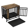 Okak Vintage Dog Crate with Iron Door and Tray, Dog Kennel with Storage Tabletop, Indoor Dog Cage for Medium and Small Dogs - 4 of 4
