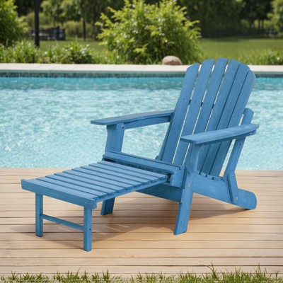 Adirondack Chair, Folding Wooden Outdoor Lounge Accent Chair, 300lb Weight Capacity