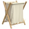 vidaXL Laundry Basket Cream White 17.7"x21.7"x25" Bamboo - 2 of 4