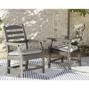 Signature Design by Ashley Visola Arm Chair with Cushion (Set of 2), Gray - 1 of 4
