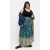Women's Plus Size Mysteria Border Linen Skirt - french blue | CITY CHIC - 2 of 4
