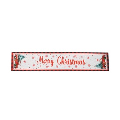 Unique Bargains Christmas Table Runner Polyester Red White 71x14 Inch 1 Pc