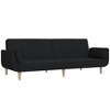 vidaXL 2-Seater Sofa Bed with Two Pillows Black Fabric - 2 of 4