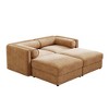 Stylish White Chenille 2-Seater Sofa with 2 Ottoman Storage Seat, Cylindrical Backrest and Armrests - 4 of 4