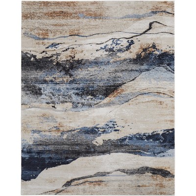 Sonora Modern Abstract Tan/Blue/Gray Area Rug