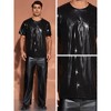 Lars Amadeus Men's Round Neck Short Sleeves Nightclub Party Metallic T-Shirt - 4 of 4