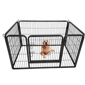 24" Heavy Duty Metal Dog Playpen - Indoor/Outdoor Pet Fence for Small/Medium/Large Dogs, Portable Animal Barrier for Yard, RV & Camping - Black - 1 of 4