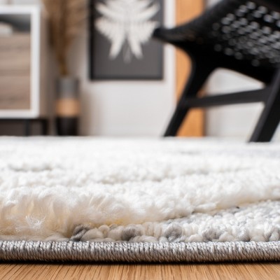 Gray Diamond Shag Synthetic 4' x 6' Area Rug