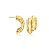 Ross-Simons Italian 18kt Gold Over Sterling Curved Ribbed Earrings - 3 of 4