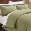 Flannel Cotton Modern Solid Fuzzy Duvet Cover Set With Pillow Shams by Blue Nile Mills - 4 of 4